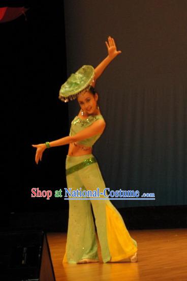 Lotus Leaf Folk Dance Costume and Hat Set