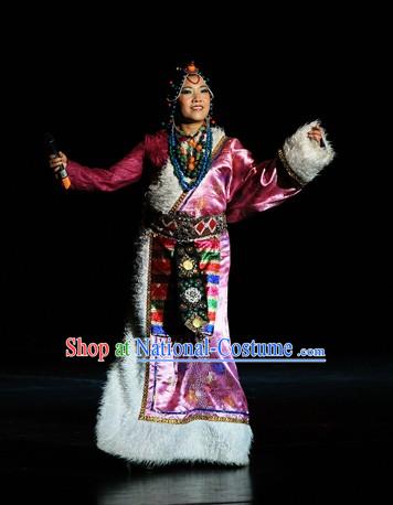 Chinese Tibetan Singer Clothing and Hat Set