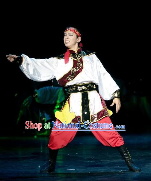 Chinese Mongolian Folk Dance Costumes for Men