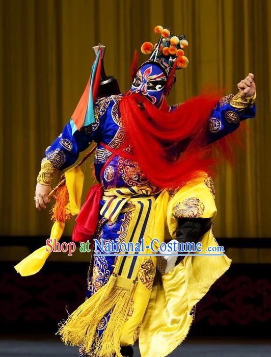 Chinese Peking Opera Costume and Helmet Set