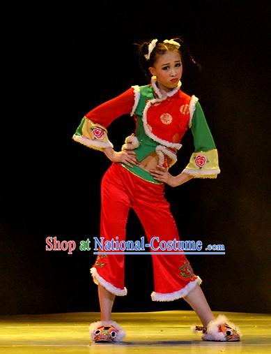 Chinese New Year Children Tiger Dance Costume Set