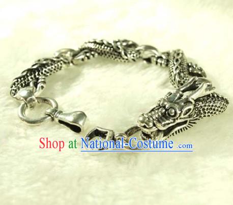 Miao Silver Dragon Bracelet for Birthday