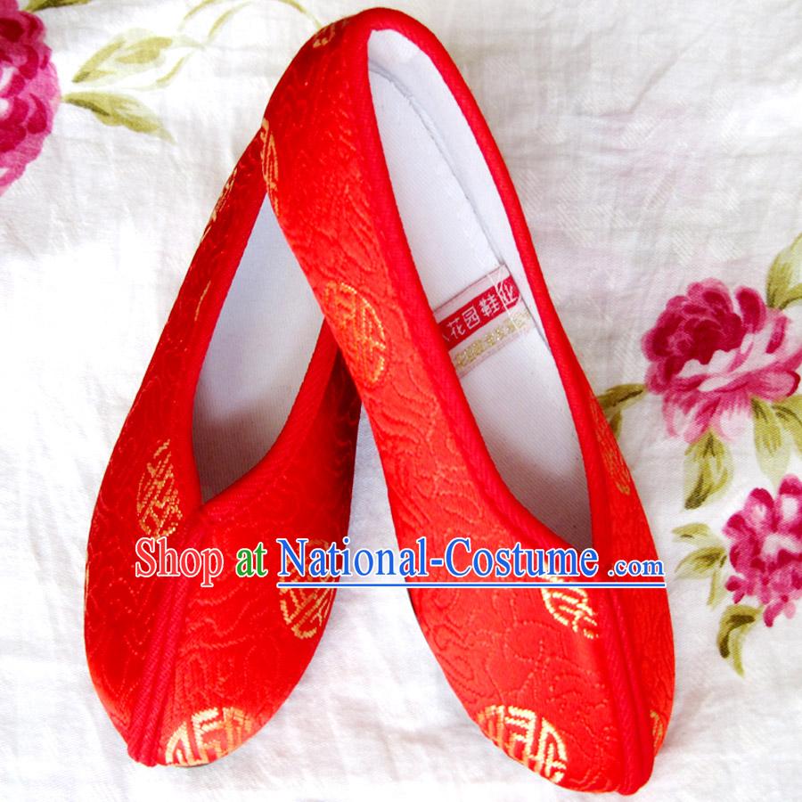 Chinese Red Embroidery Shoes for Boys