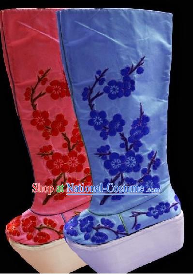 Thick Sole Cherry Blossom Boots