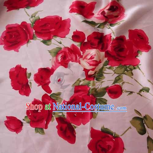 Traditional Chinese Rose Silk Fabric