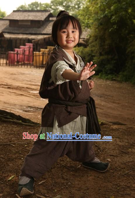 Ancient Chinese Kung Fu Costumes Set for Children