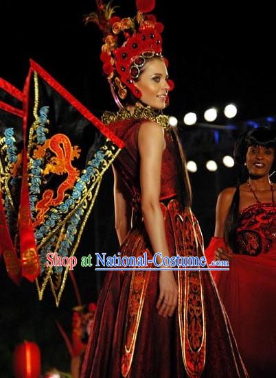 Chinese Style Beauty Pageant Costumes Complete Set