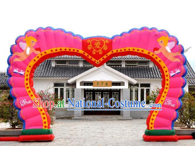 Romantic Wedding Heart Shape Inflatable Arch