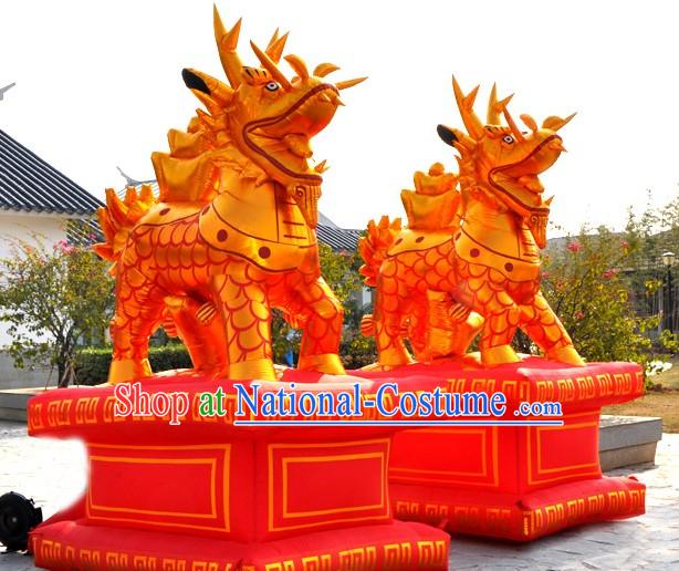 Large Chinese Golden Opening Inflatable Kylin