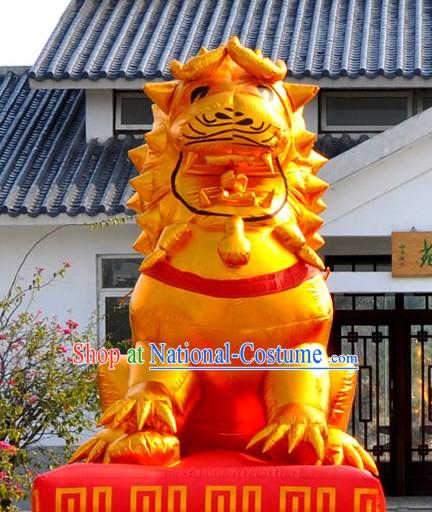 Happy Chinese Festival Celebration Golden Lion Inflatable Set