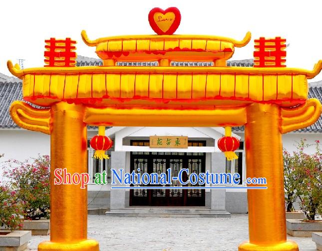 Traditional Chinese Golden Inflatable Memorial Arch