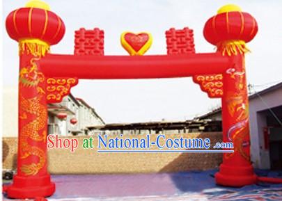 Chinese Wedding Inflatable Double Happiness Lanterns Arch