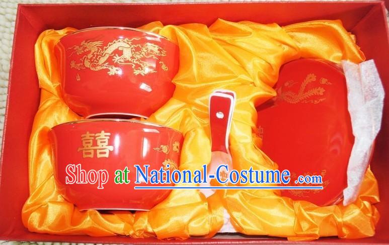 Traditional Chinese Wedding Ceramic Bowls 6 Pieces Set