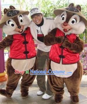 Lovely Chinese Squirrel Mascot Costumes Complete Set