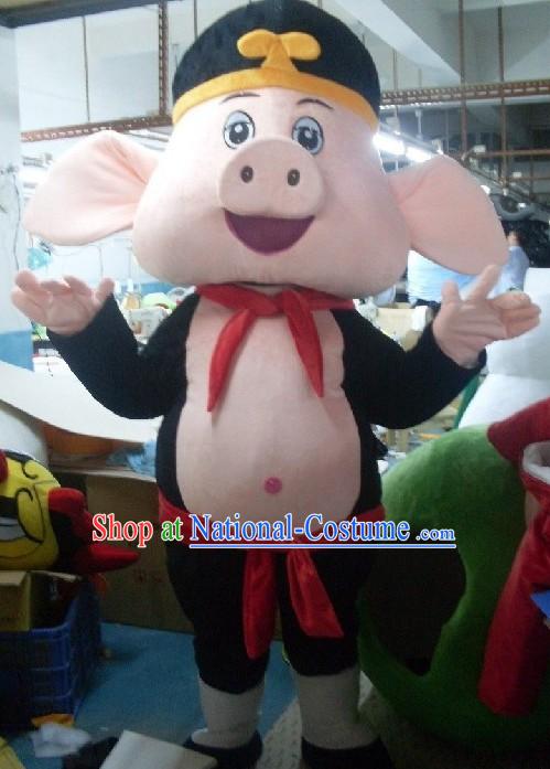 Chinese Journey to West Zhu Bajie Mascot Costumes Complete Set