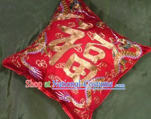 Chinese Traditional Dragon Phoenix Wedding Cushion