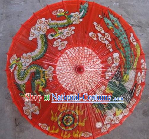 Chinese Hand Made Waterproof Sun Decoration Dragon Umbrella