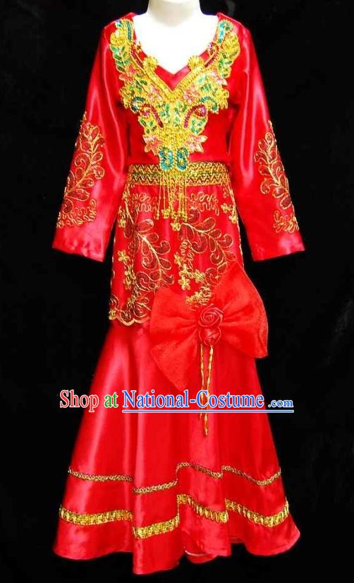 Thailand Red Dance Costume for Children