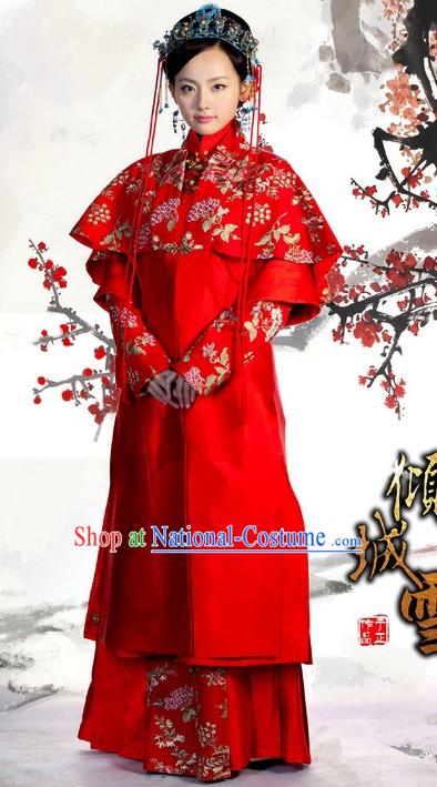 Chinese Red Embroidered Wedding Dress