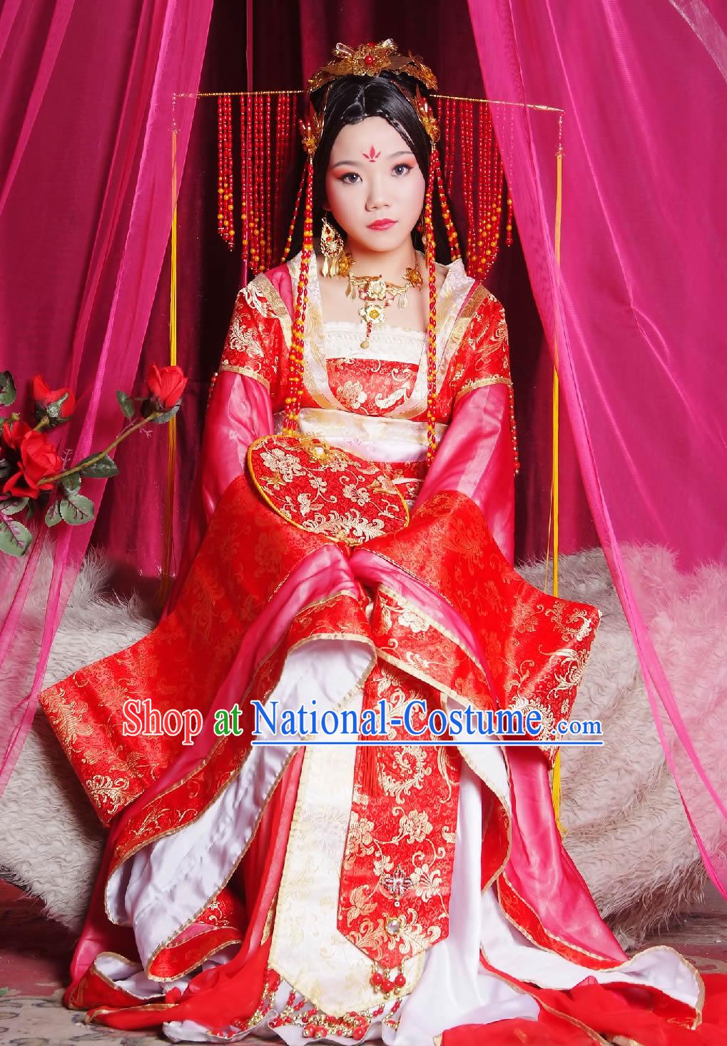 Tang Dynasty Princess Dress and Hair Accessories Complete Set