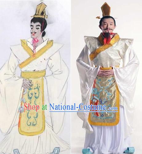 Ancient China Han Dynasty Emperor Clothing and Coronet Set