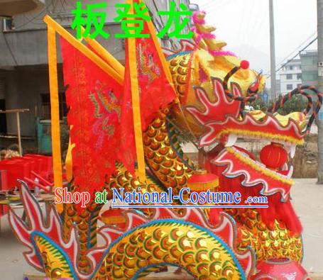 Handmade Dragon Set with Flags for Decoration Display and Collection