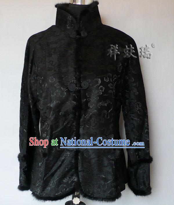 Traditional Rui Fu Xiang Black Tang Suit for Women