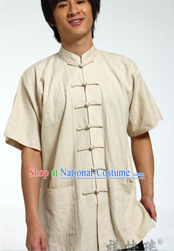 Chinese Traditional Flax Blouse for Men