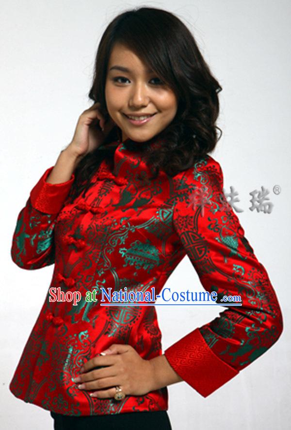 Traditional Chinese Rui Fu Xiang Lunar Year Red Dress for Women