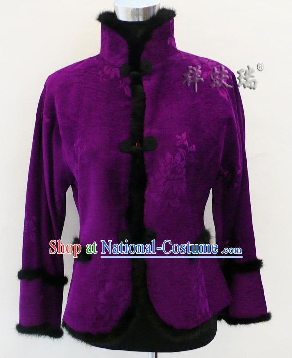 Well-known Rui Fu Xiang Purple Tang Suit for Women