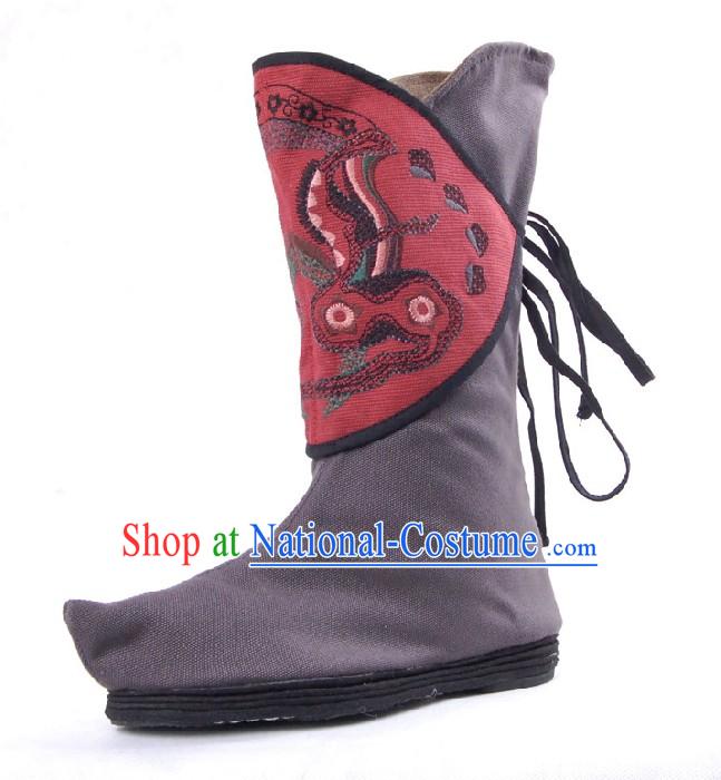 Traditional Chinese Embroidered Boots