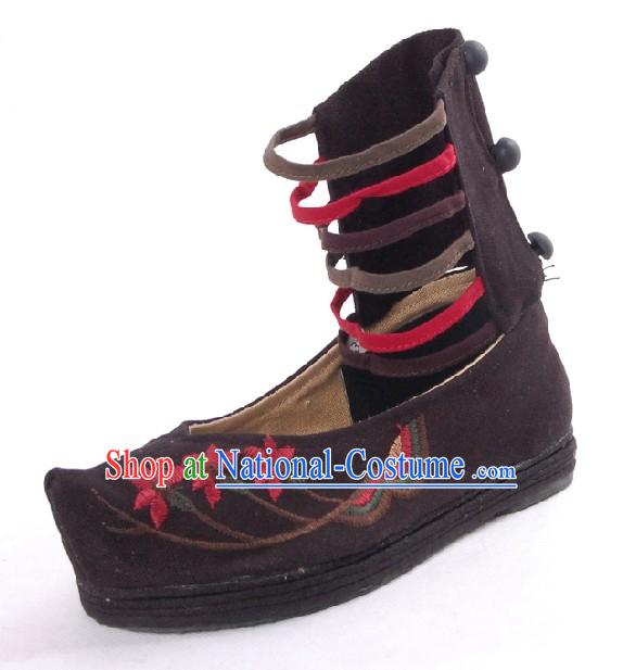 Traditional Chinese Handmade Embroidered Summer Cool Boots