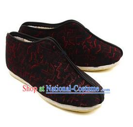 Chinese Handmade Bu Ying Zhai Winter Brocade Cotton Shoes