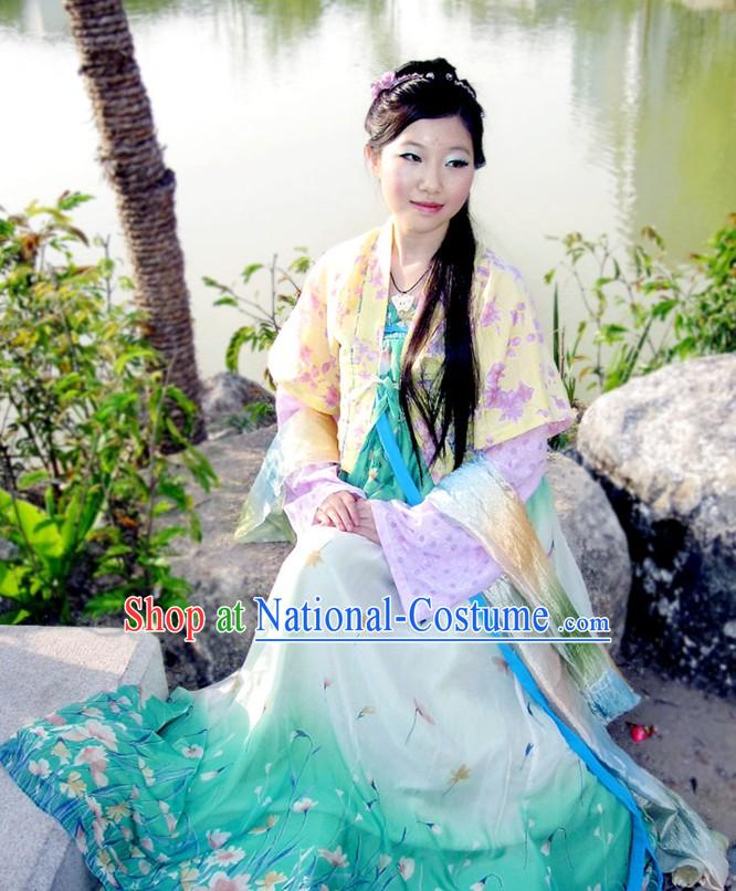 Hand Painted Tang Dynasty Hanfu Ruqun Historical Dress