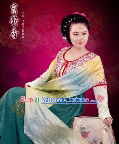 Chinese Classical Tang Dynasty Clothing Complete Set for Women