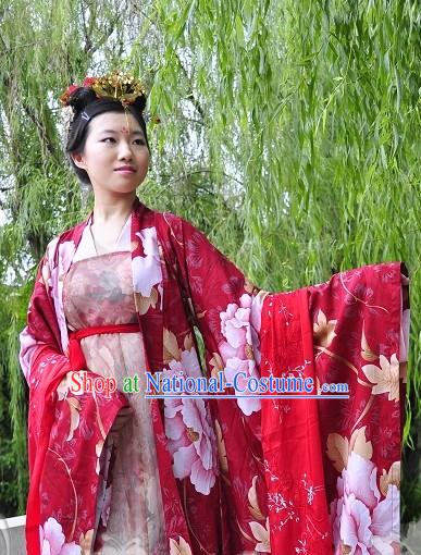 Women s Hanfu Red Wedding Dress Complete Set