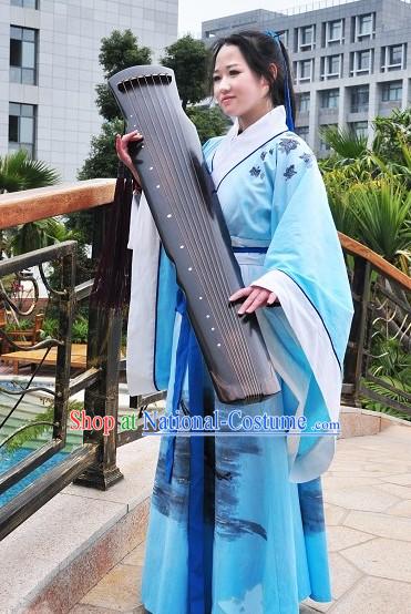 Chinese Hand Painted Hanfu Dress Full Set