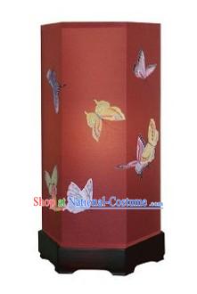 Chinese Hand Painted Silk Palace Floor Lantern