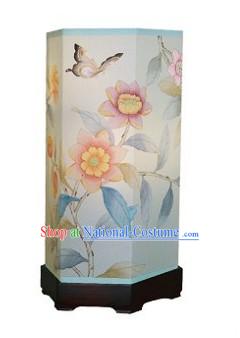 Chinese Hand Painted Silk Palace Floor Lantern