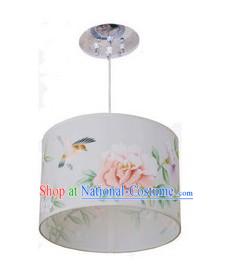 Chinese Classical Hand Painted Flower and Bird Silk Chandelier