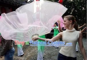 Long Chinese White Dance Fan