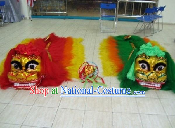 Top Chinese Classic Beijing Lion Dance Costumes 2 Sets