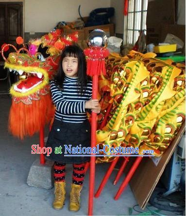 Traditional Chinese Golden Armor Dragon Dance Costume Complete Set for Children