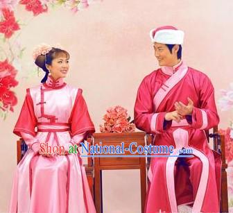 Chinese Wedding Dress and Hat Two Sets for Men and Women