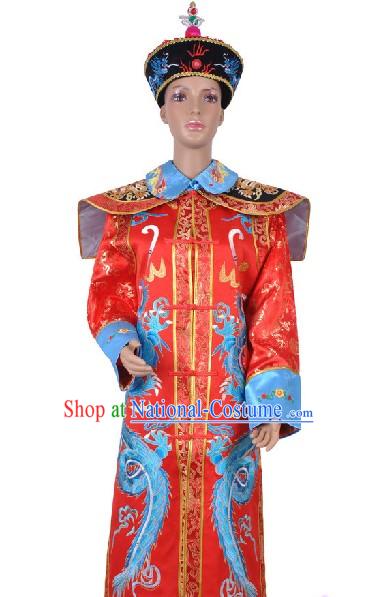 Chinese Qing Dynasty Empress Costumes and Hat Set