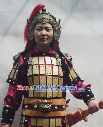 Ancient Chinese General Armor Costumes Full Set