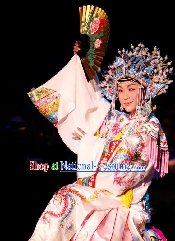 Chinese Opera Stage Performance Empress Costumes and Coronet Set