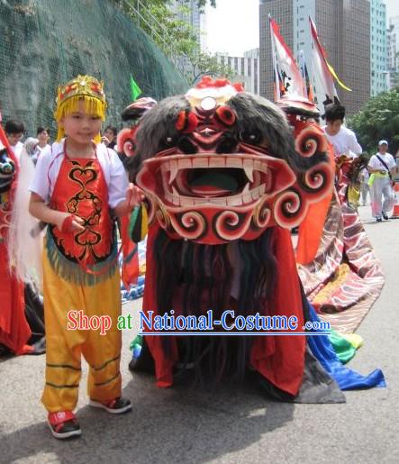 Traditional Chinese Unicorn Mask and Costumes Full Set