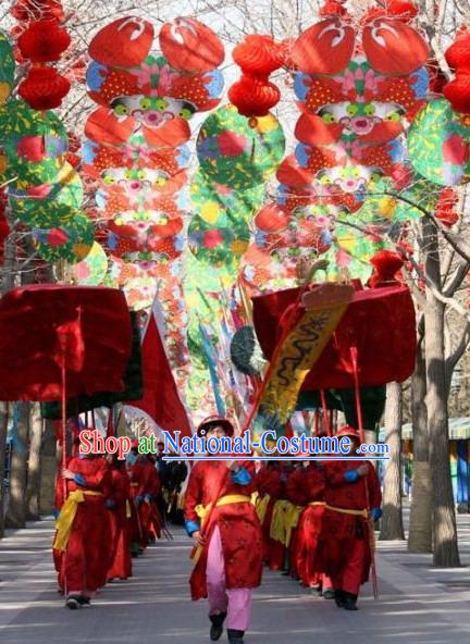 Traditional Chinese Wedding Ceremony Host Costume and Hat Set