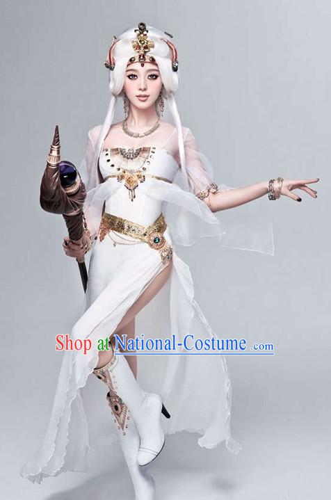 Ancient Chinese Goddness Clothes and Hair Decoration Full Set